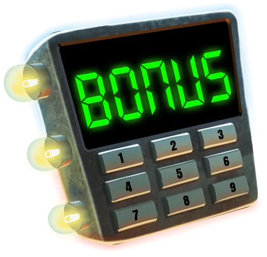 The In and Out bonus symbol: a wall-mounted keypad with a green display reading BONUS.
